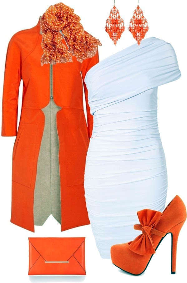 Combinar una prenda de color naranja